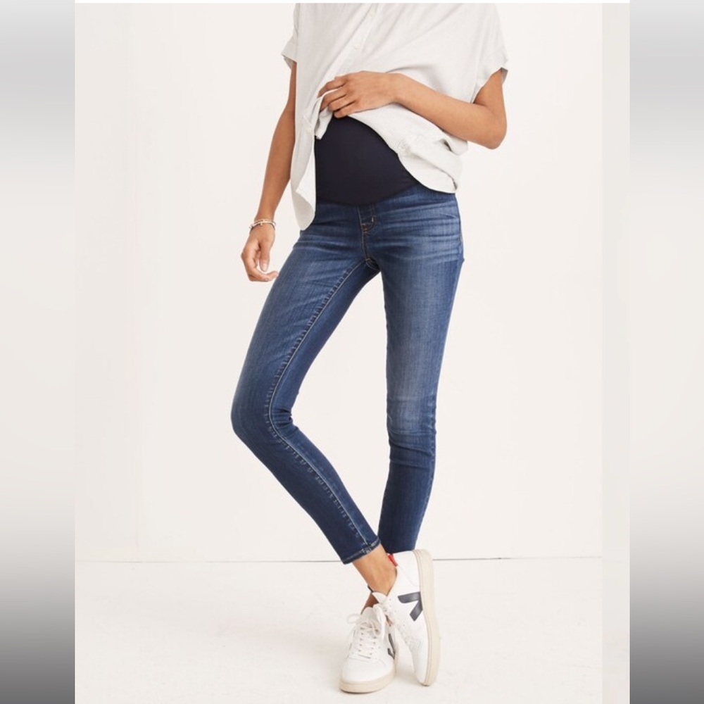 Madewell Maternity Over-the-Belly Skinny Jeans Danny Wash TENCEL Denim Size 29